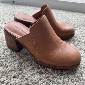 Lucky Brand Women's Brown Leather Clogs